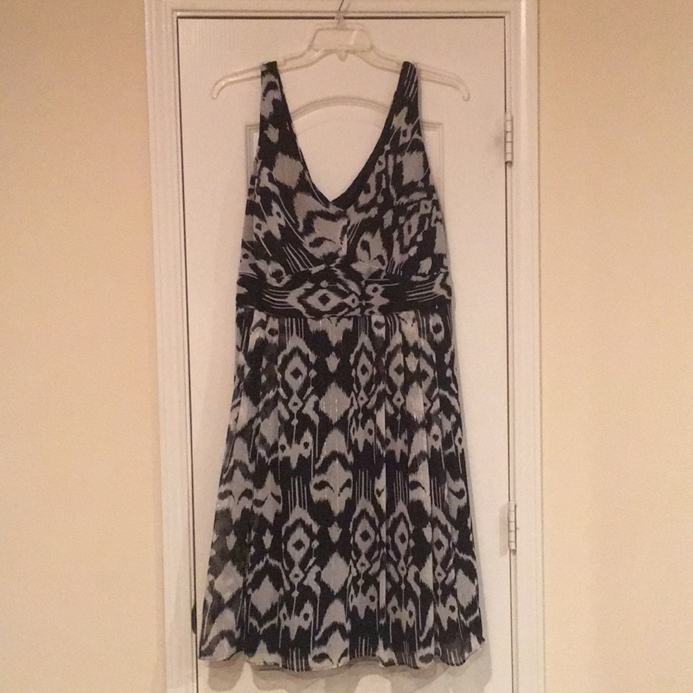 Black and cream cocktail dress